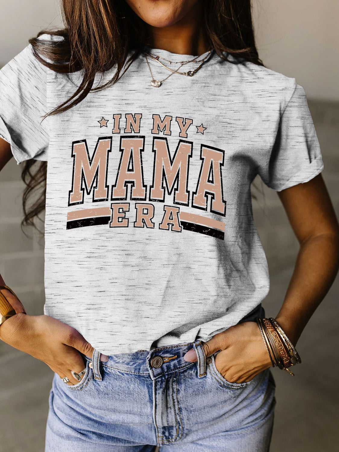 Full Size Letter Graphic Round Neck Short Sleeve T-Shirt