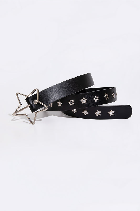 PU Leather Star Shape Buckle Belt