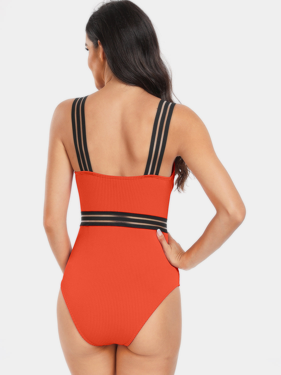 V-Neck One-Piece Swimwear