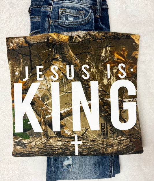 Jesus is King - Camo Tee