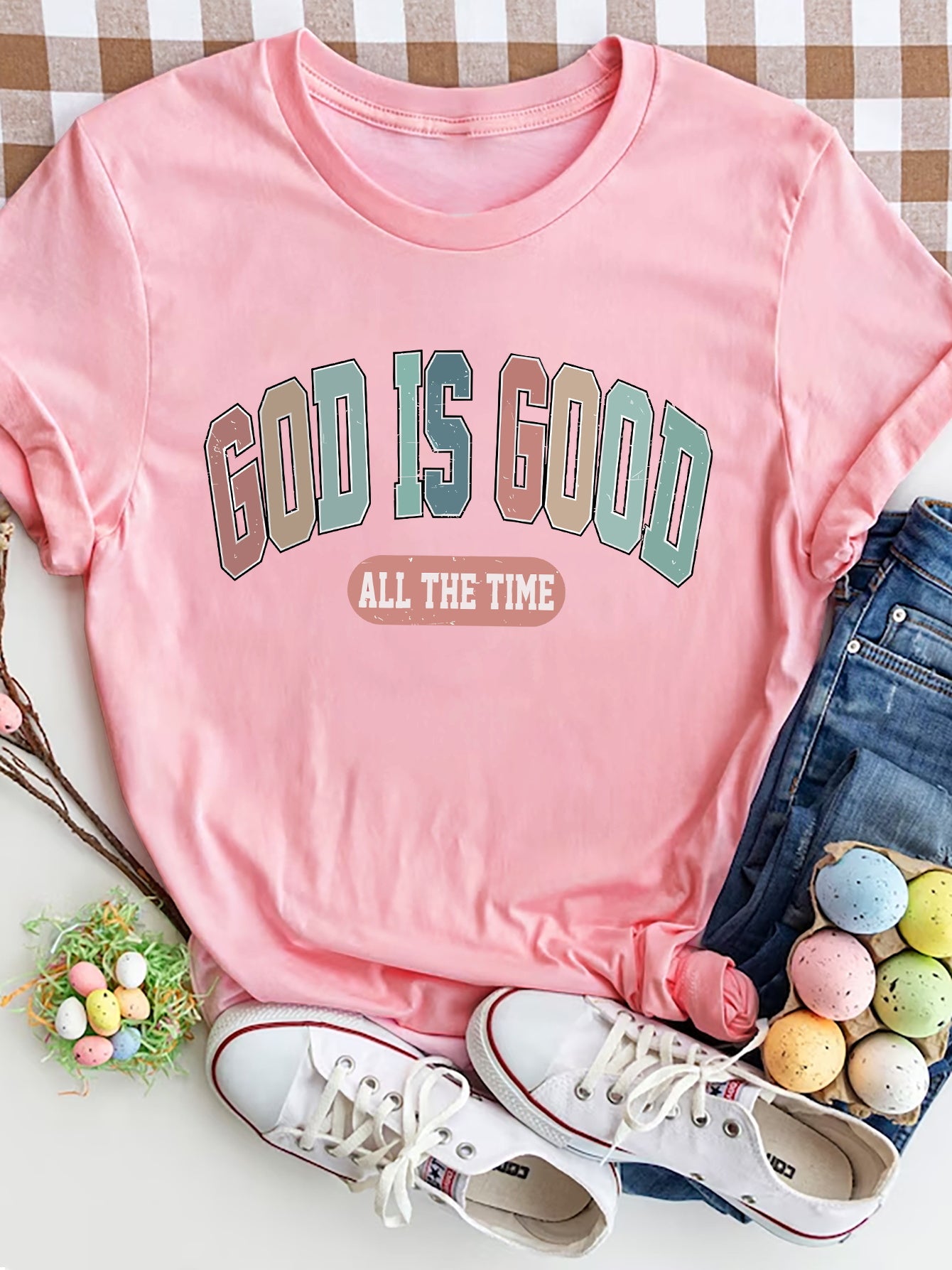 GOD IS GOOD ALL THE TIME Round Neck T-Shirt