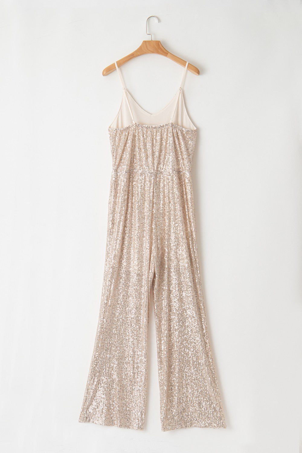 Sequin Spaghetti Strap Wide Leg Jumpsuit