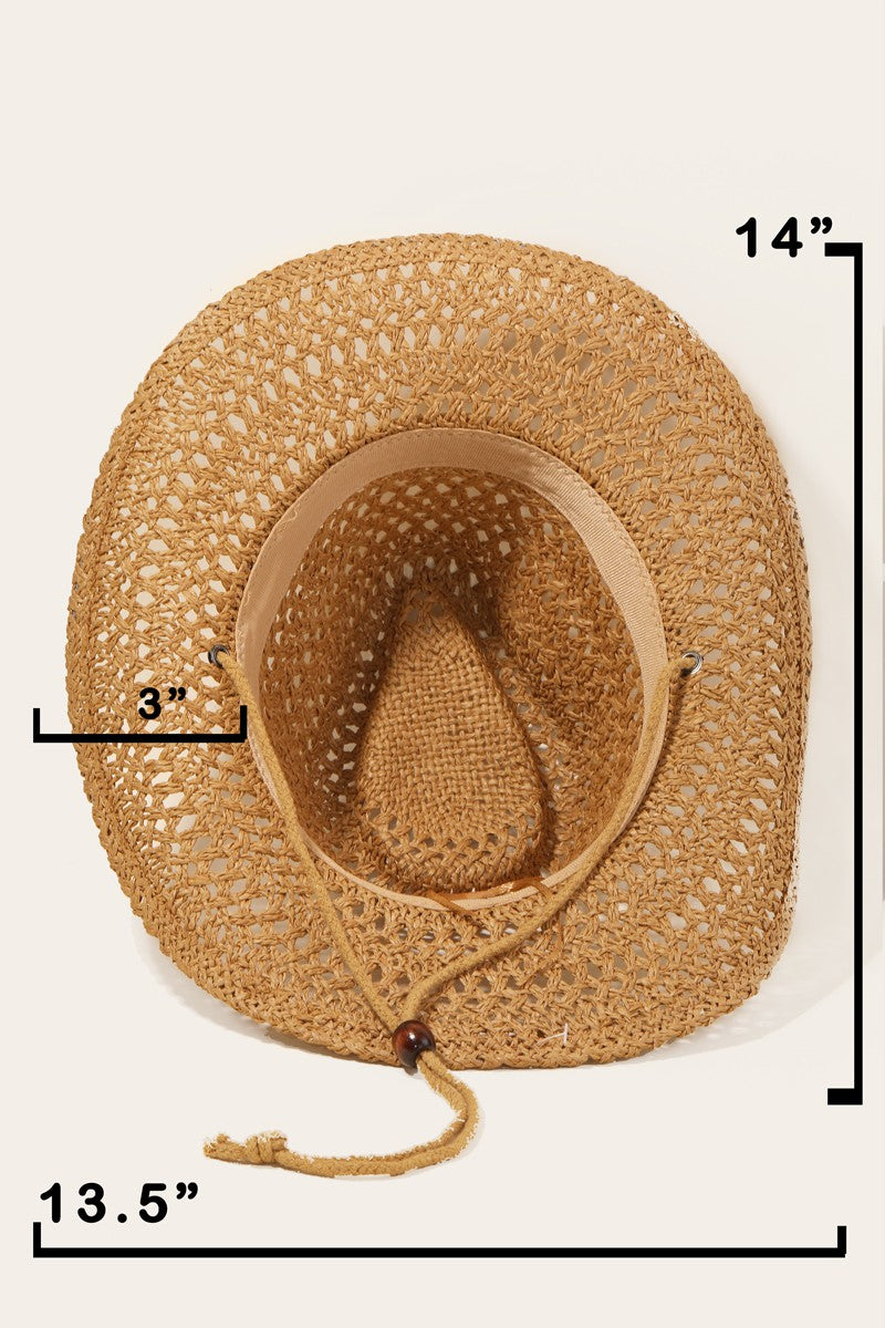 Fame Rope Strap Straw Braided Hat